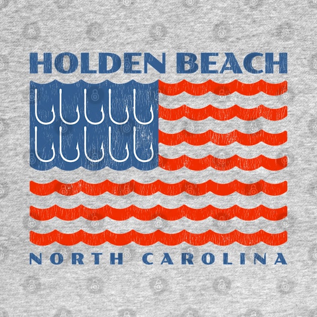 Holden Beach, North Carolina Fishing Flag by Contentarama